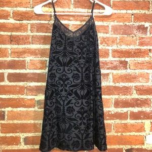 Mini black slip dress